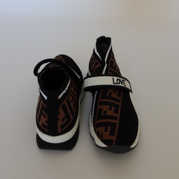 Fendi Filato Sneakers Black/Brown Size 39 - Picture 3 of 4